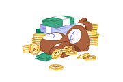 Cash money, coins set + backgrounds, a Finance Illustration by PaperTrident (Thumbnail 6 of 12)