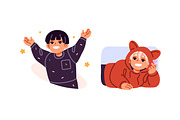 Happy kids peeking, looking out set, an Illustration by PaperTrident (Thumbnail 6 of 7)