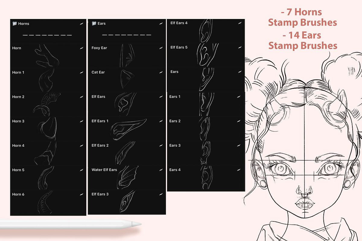 PROCREATE PORTRAIT CREATOR TOOLKIT, a Brush Add-On by AlexandraArt (Photo 8 of 14)