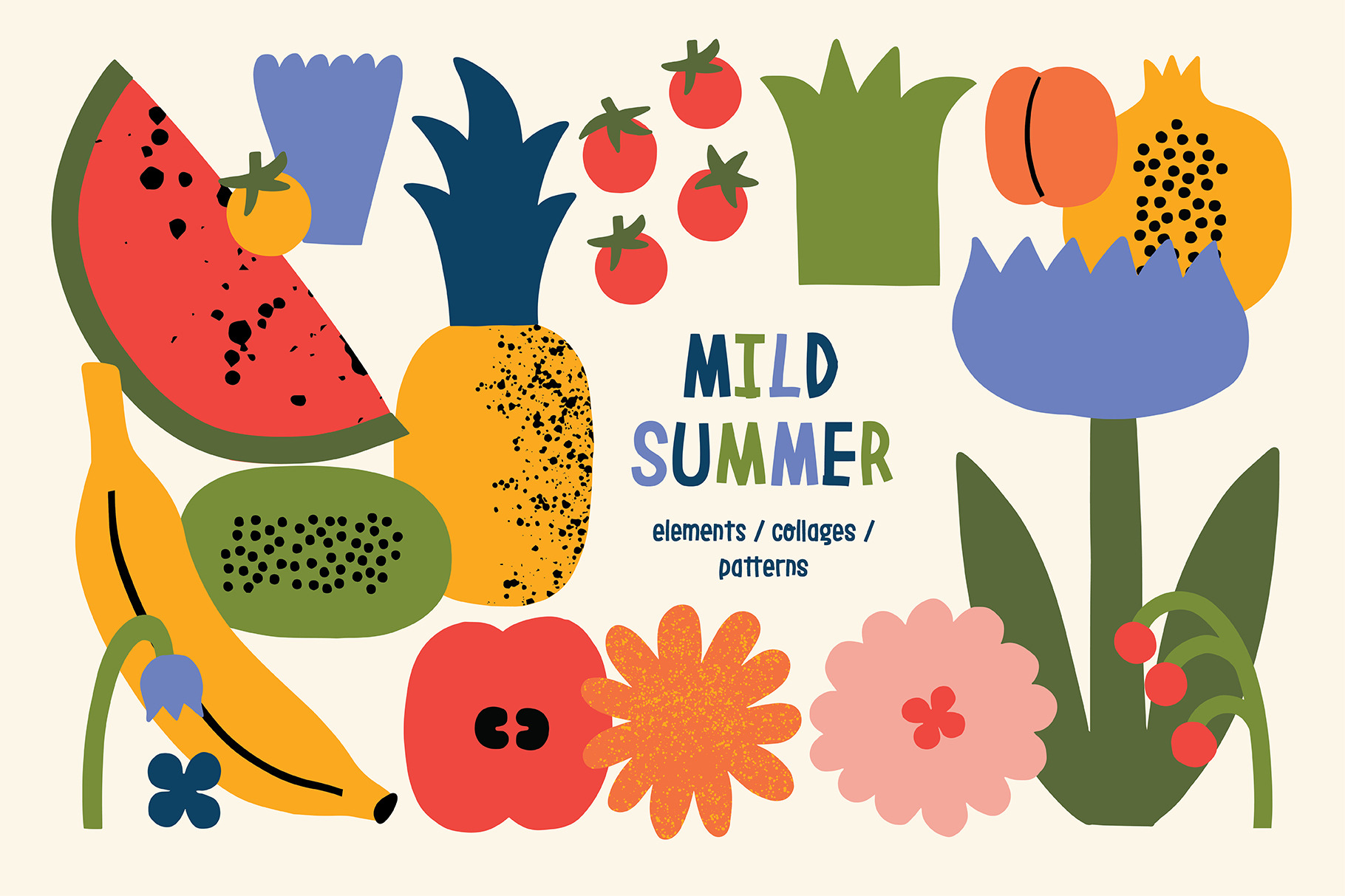 "MILD SUMMER" Graphic Collection Graphic Patterns Creative Market