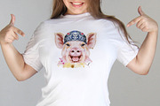 Cute watercolor smiling pig, an Animal Illustration by Watercolor fantasy (Thumbnail 4 of 4)