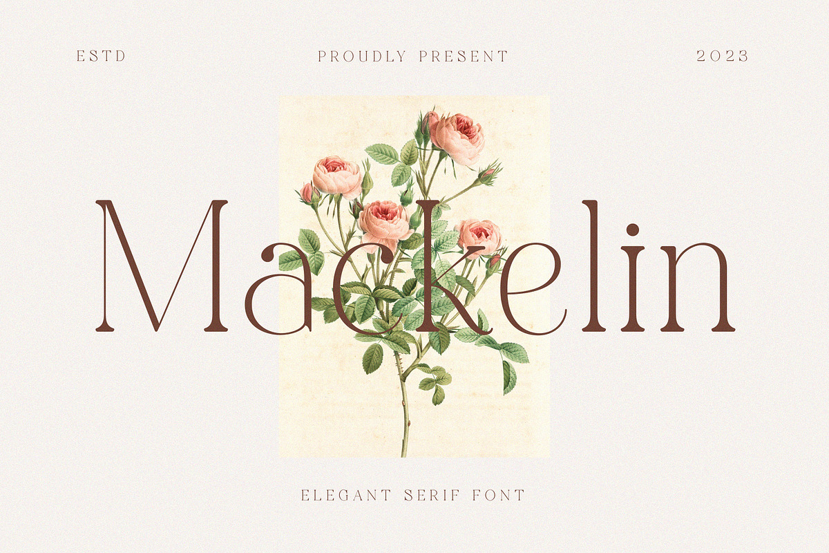 Mackelin, a Serif Font by Muflieart (Photo 1 of 9)