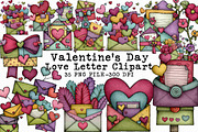 Valentine's Day Love Letter Clipart, an Illustration by Libby Wishes (Thumbnail 1 of 7)