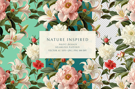 Gorgeous Peonies Floral Pattern, a Pattern Graphic by Olya Creative