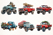 Christmas Monster Truck Sublimation, an Illustration by Pixels.Craft (Thumbnail 2 of 6)