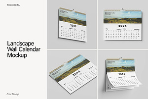 Landscape Wall Calendar Mockup