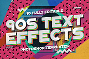 90s Text Effects, a Layer Style Add-On by Graphicdome (Thumbnail 1 of 17)
