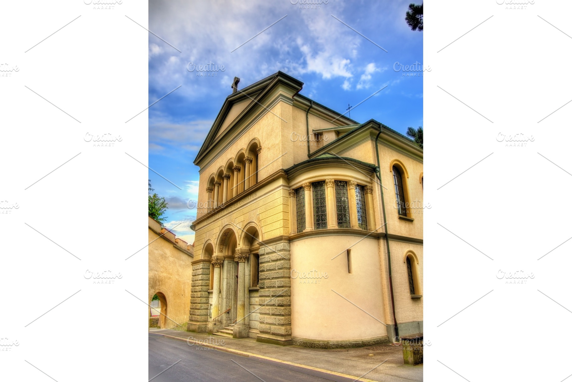 Christ Church in the historic centre of Lucerne - Switzerland, an Architecture Photo by Leonid Andronov