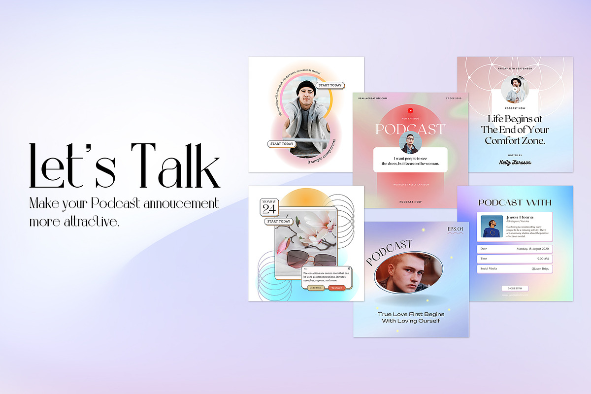 Instagram Aesthetic Gradient CANVA, a Social Media Template by Analogi Studio (Photo 7 of 36)