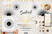 Sunbursts Collection. Clipart SVG, a Decorative Illustration by Diana Kovach (Thumbnail 1 of 4)