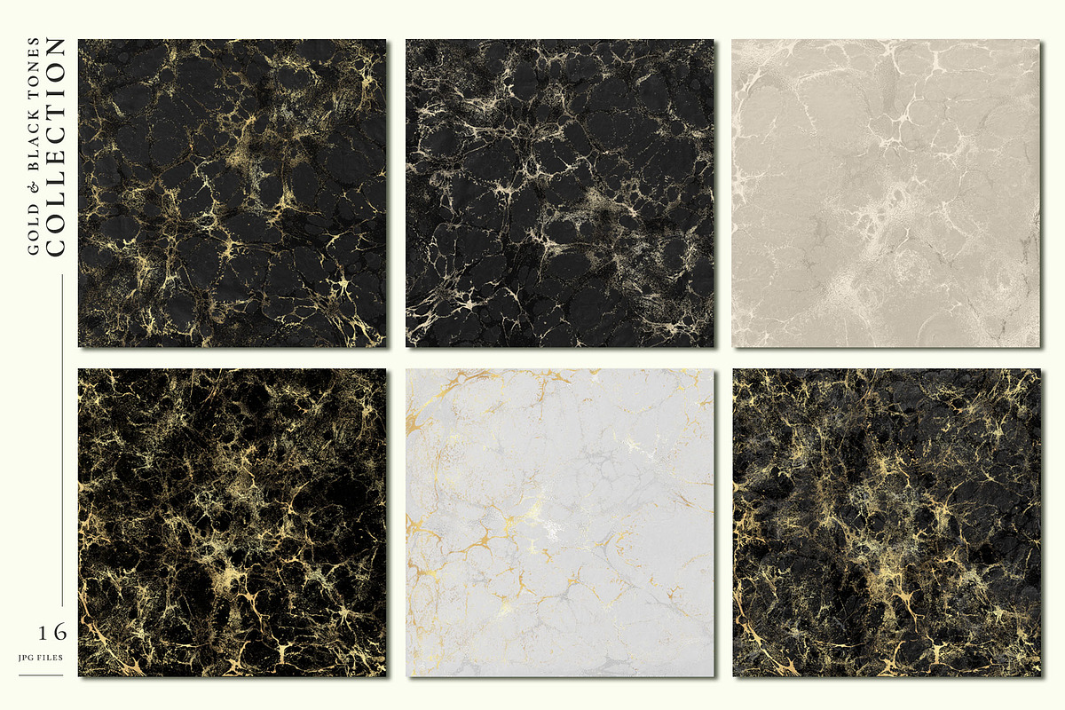Gold & Black Tone Marbles, a Background Graphic by Suna Kosem (Photo 4 of 10)