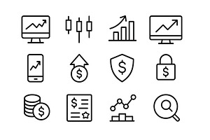 Set of web icons representing, a Finance Illustration by ZinetroN