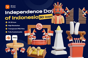 Indonesia Independence Day 3D Icon