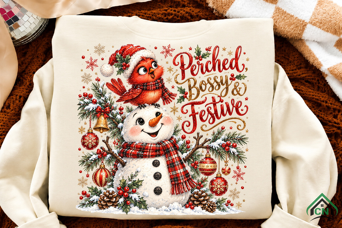 Perched, Bossy & Festive Christmas, a Seasonal Illustration by Craft Nest (Photo 2 of 6)