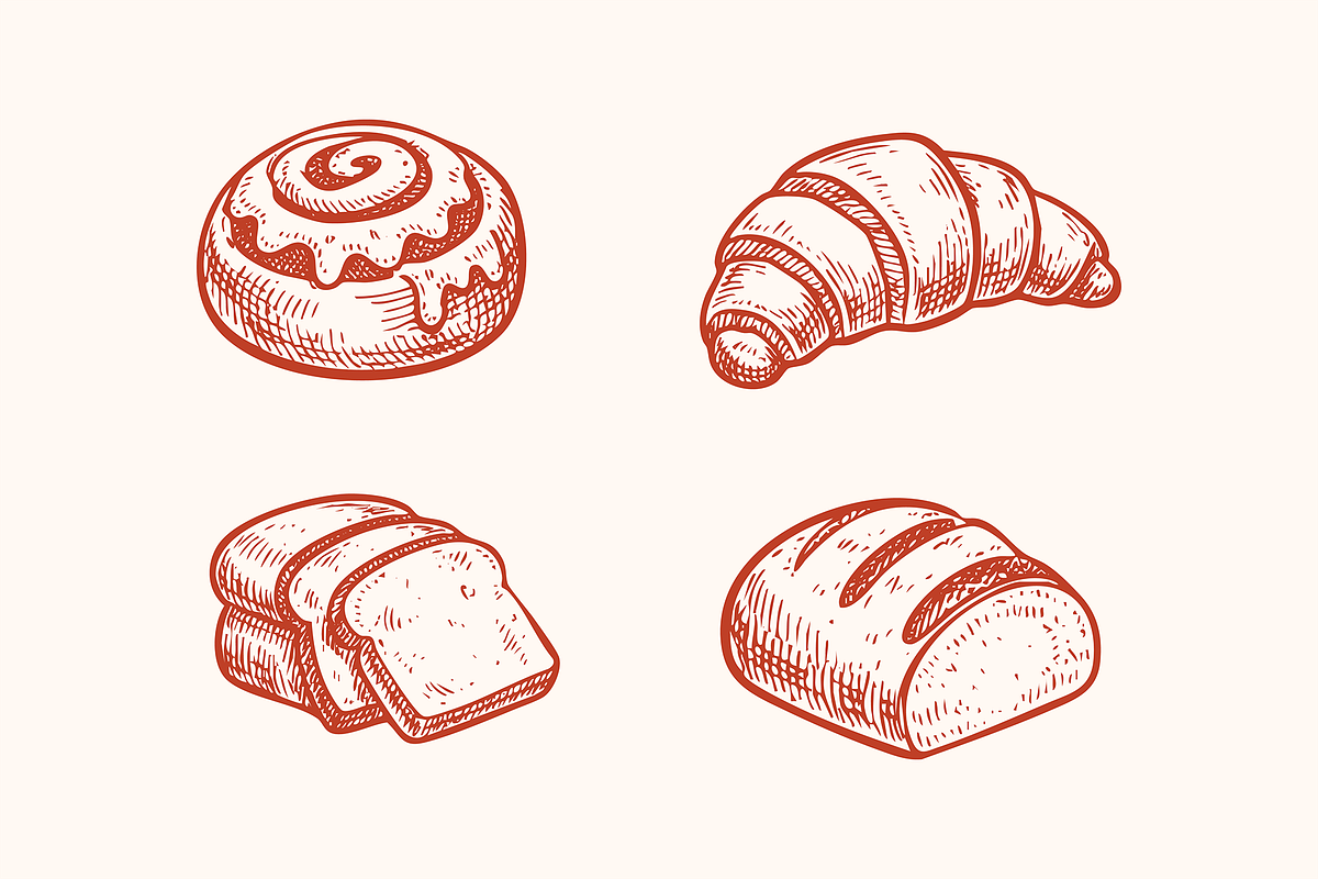 Bake and Pastry Illustration Set, a Food Illustration by ™Creasi (Photo 2 of 6)