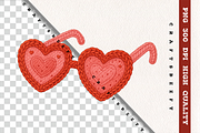 Faux Crochet Heart Sunglasses PNG, an Object Illustration by Craftsbeefy (Thumbnail 2 of 6)