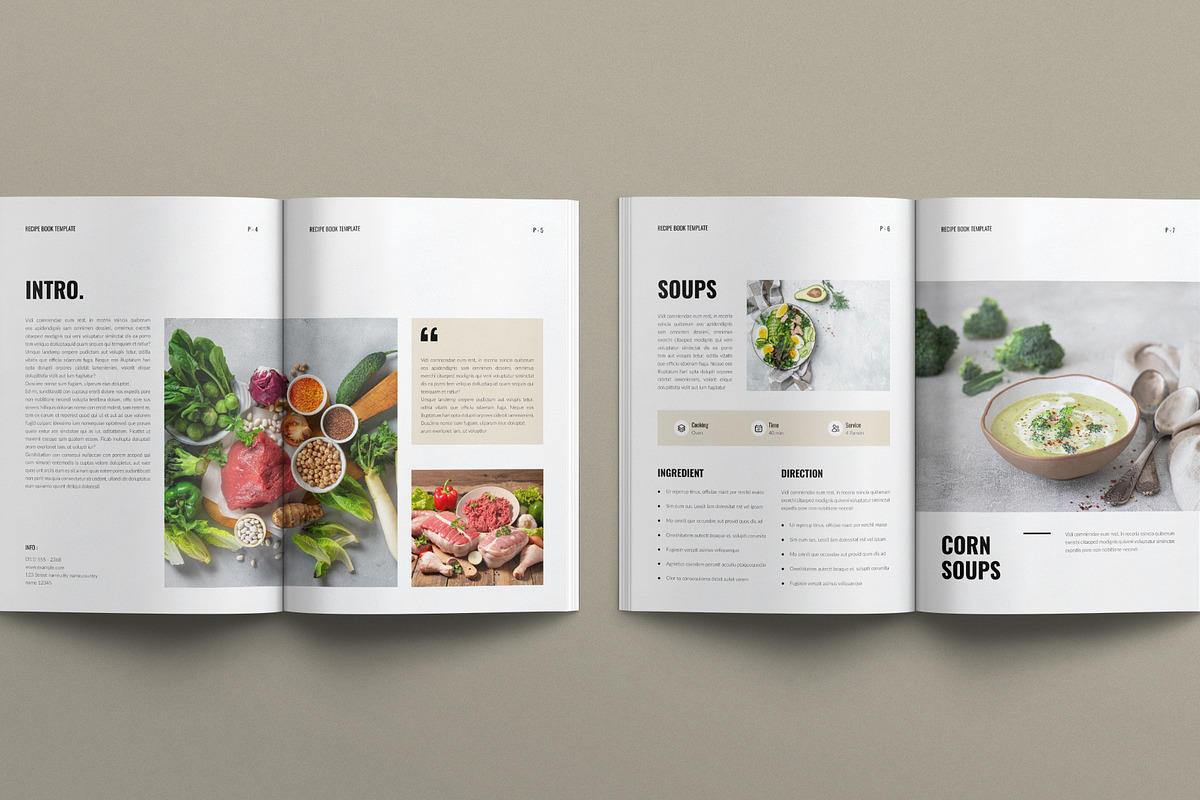 Recipe Book Template, a Brochure Template by E-Type