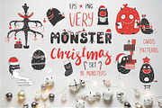 Very Monster Christmas Vector Art, a Seasonal Illustration by sceptical cactus (Thumbnail 1 of 9)