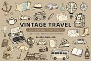 Vintage Travel Illustration Bundle, an Object Graphic by Housui Patterns (Thumbnail 1 of 6)