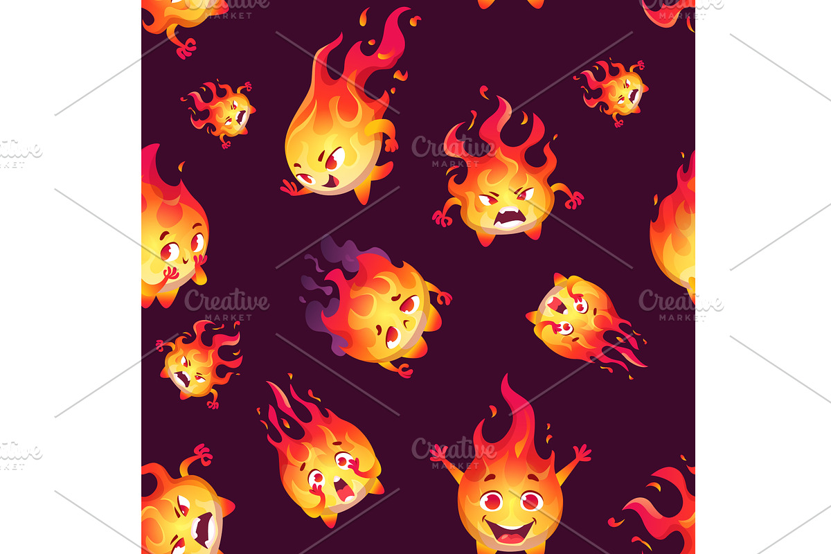 Fire pattern. seamless background, a Texture Illustration by Onyx