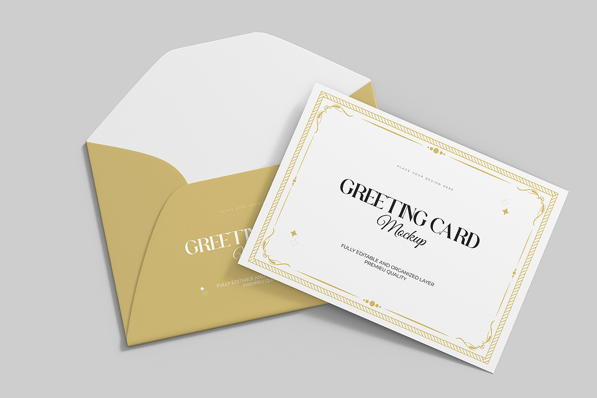 Greeting Card Mockup with Envelope, a Product Mockup by graphypix (Photo 1 of 4)