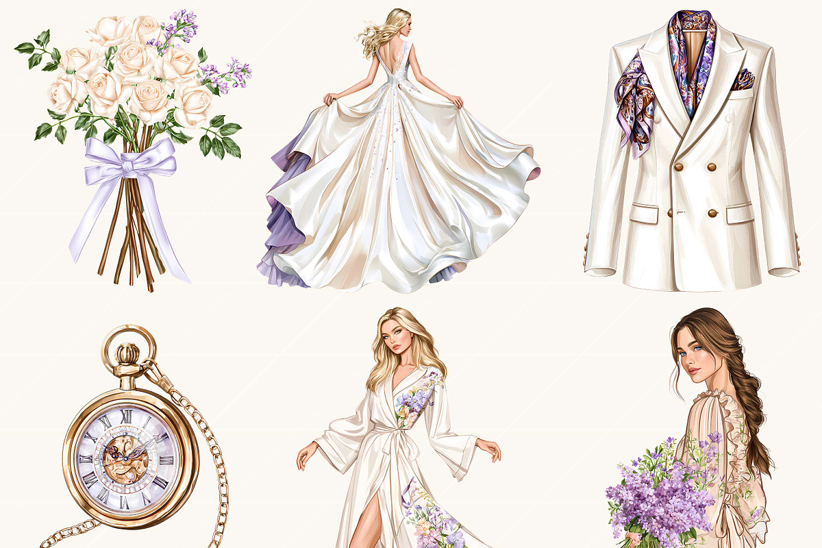 Elegant Wedding Gala Clipart, a Person Illustration by BusyDaydesign (Photo 3 of 9)