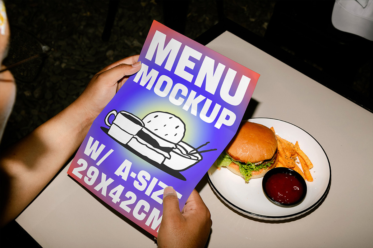 La Cafe Menu Mockup - VOL 1, a Product Mockup by Simetrica Labs (Photo 2 of 5)