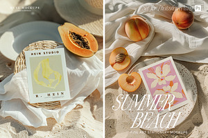 SUMMER BEACH Stationery Card Mockups