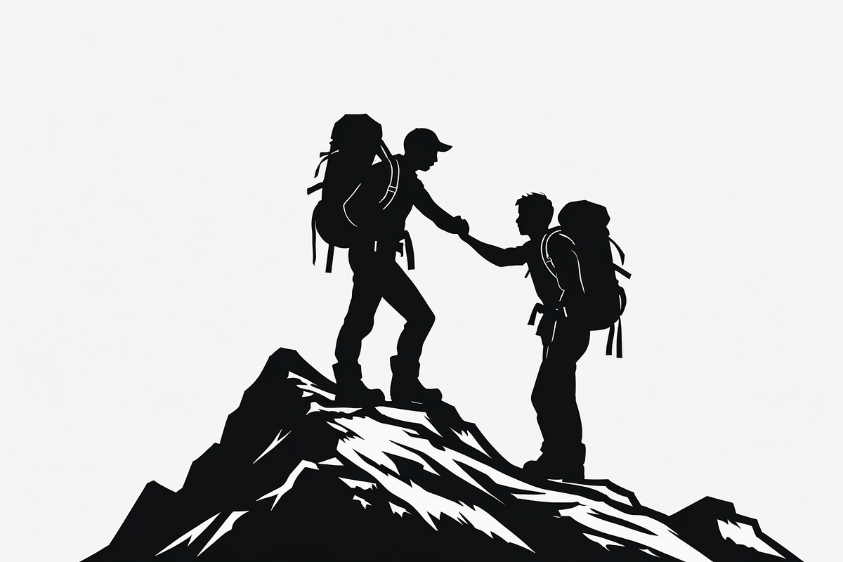 Mountain Hiking Silhouette Set, an Illustration by BIPLOB EXPERT (Photo 14 of 21)