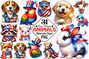 Patriotic Animals Clipart, an Illustration by RobertsArt (Thumbnail 1 of 7)