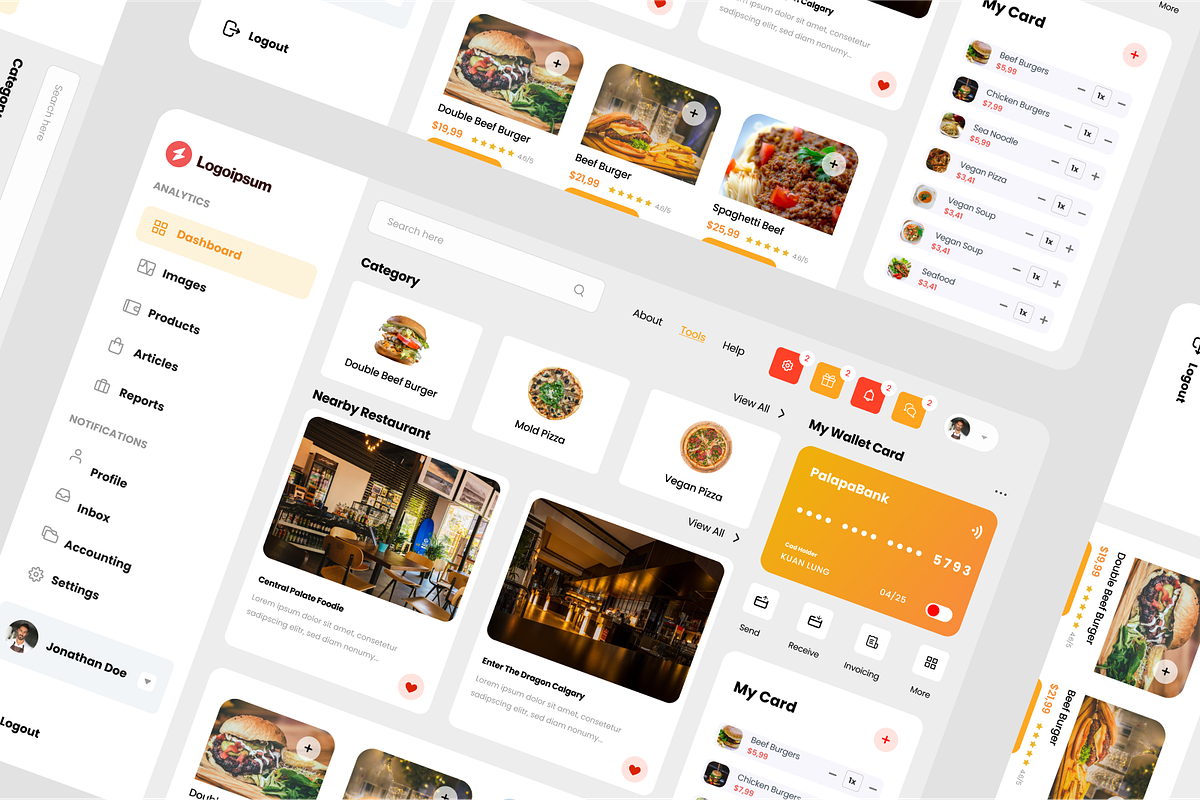 Makluwe - Food Admin Dashboard, an UI Kit Template by SquidPixey (Photo 3 of 5)