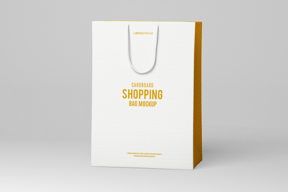 Medium Cardboard Shopping Bag MockUp, a Packaging Mockup by MassDream (Photo 2 of 9)