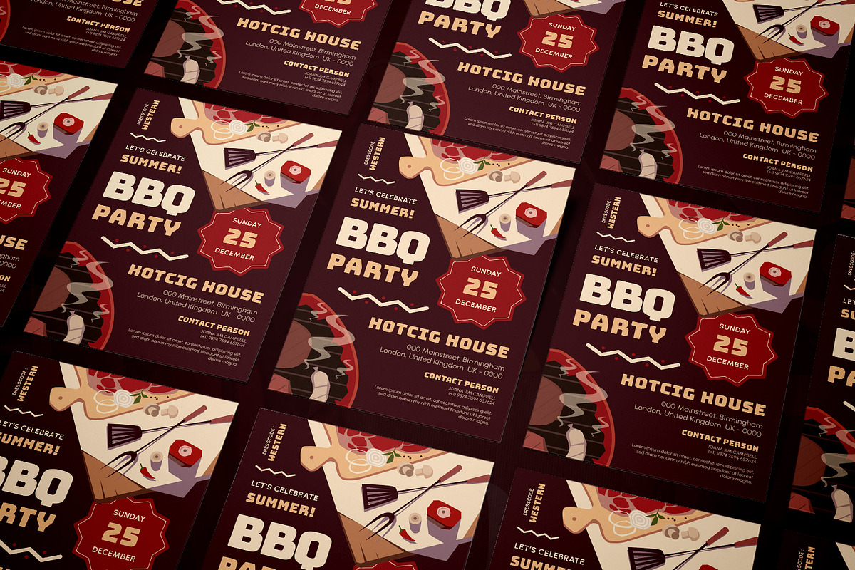 Westwood BBQ Party Invitation, an Invitation Template by AQR Studio (Photo 2 of 2)