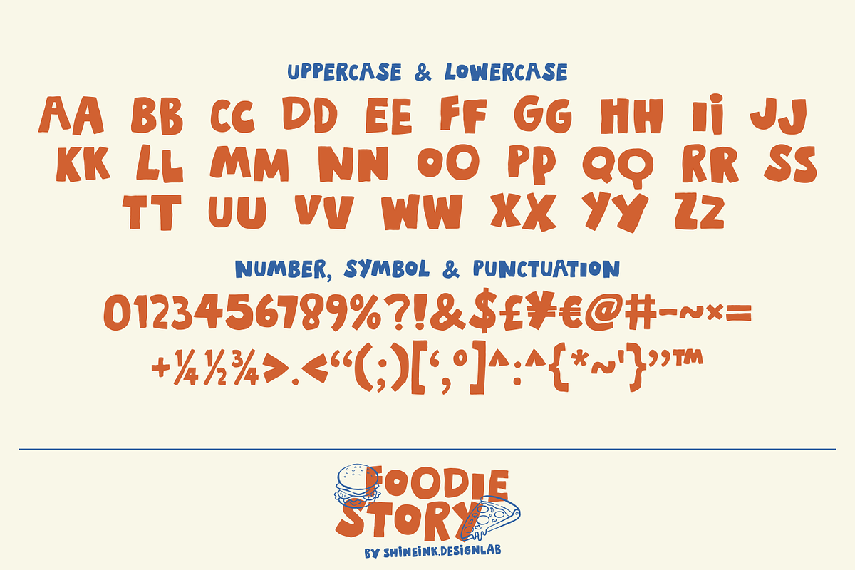 Foodie Story – Hand-Drawn Typeface, a Handwritten Font by shineink.designlab (Photo 8 of 10)