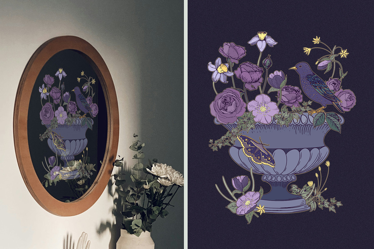 Dark Botanical Magic Clipart, a Decorative Illustration by PenguinArtStudio (Photo 17 of 18)