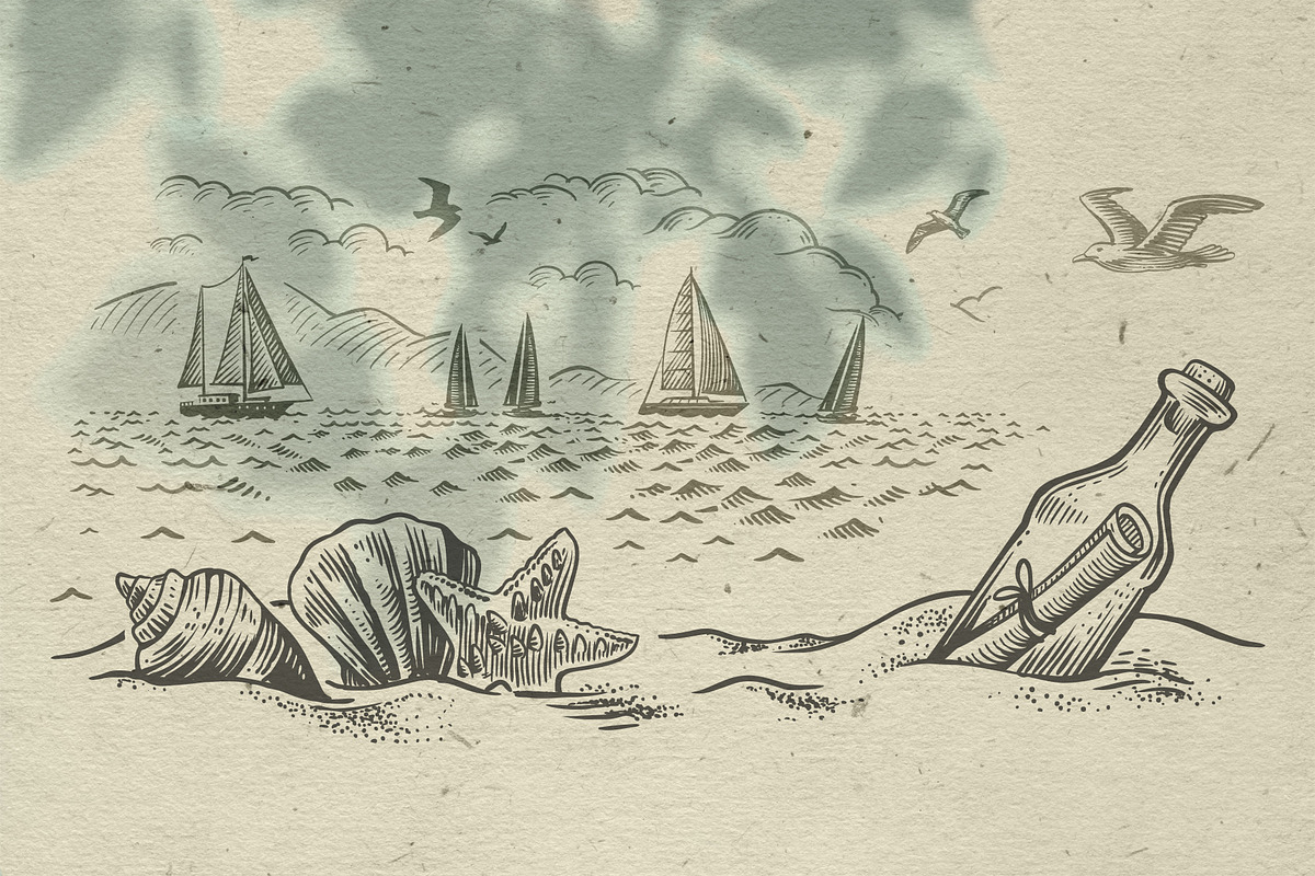 Nautical. Mockups, vector, textures., a Texture Illustration by bioraven (Photo 17 of 26)