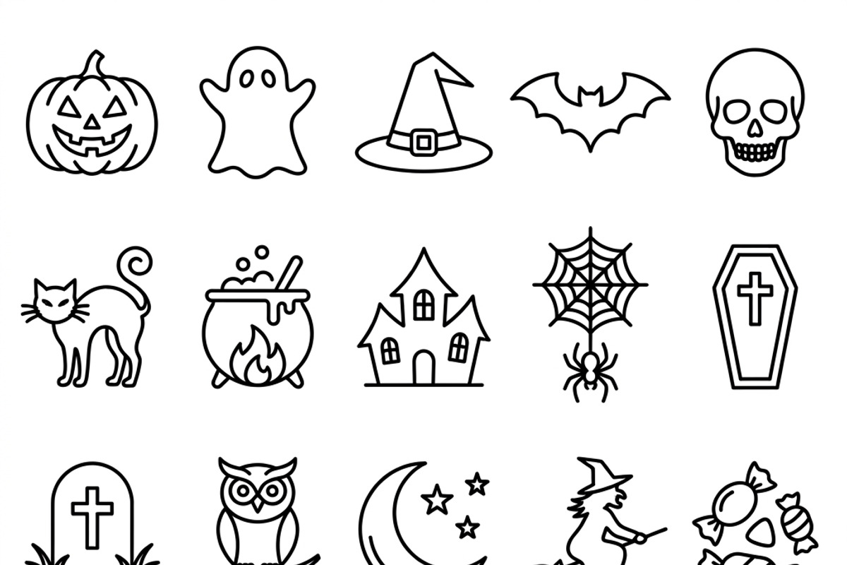 17 Minimalist Halloween Icon Set, an Outline Icon by adenpinkstore (Photo 2 of 11)
