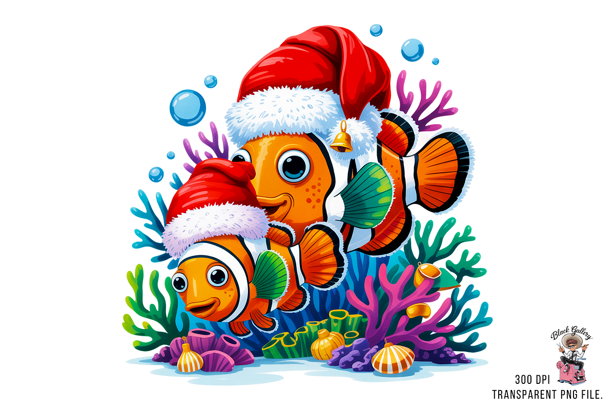Christmas Fish PNG Bundle, a Graphic by Clipart Studio (Photo 3 of 11)