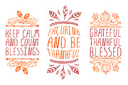 Thanksgiving - handdrawn elements 2, an Illustration by AV Design (Thumbnail 1 of 4)