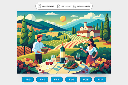 A romantic wine tasting tour through, a Graphic by SaroStock