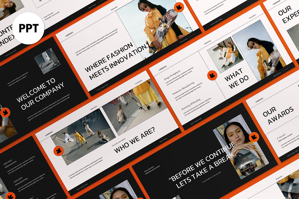 White Company Profile Fashion PPT, a Presentation Template by graphicook (Photo 1 of 8)