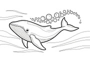Whale Line Art Vector Bundle, an Illustration by yasushie (Thumbnail 44 of 51)