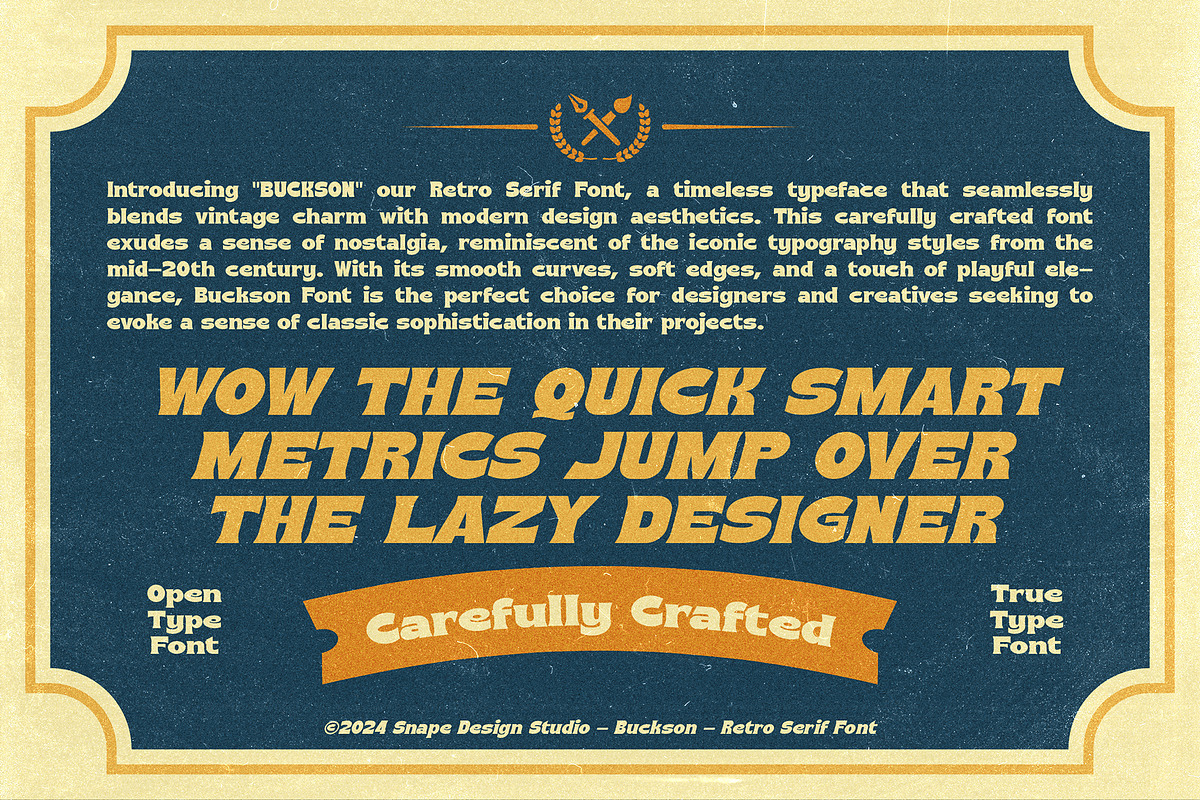 Buckson - Retro Serif Font, a Serif Font by Snape Design Studio (Photo 2 of 7)
