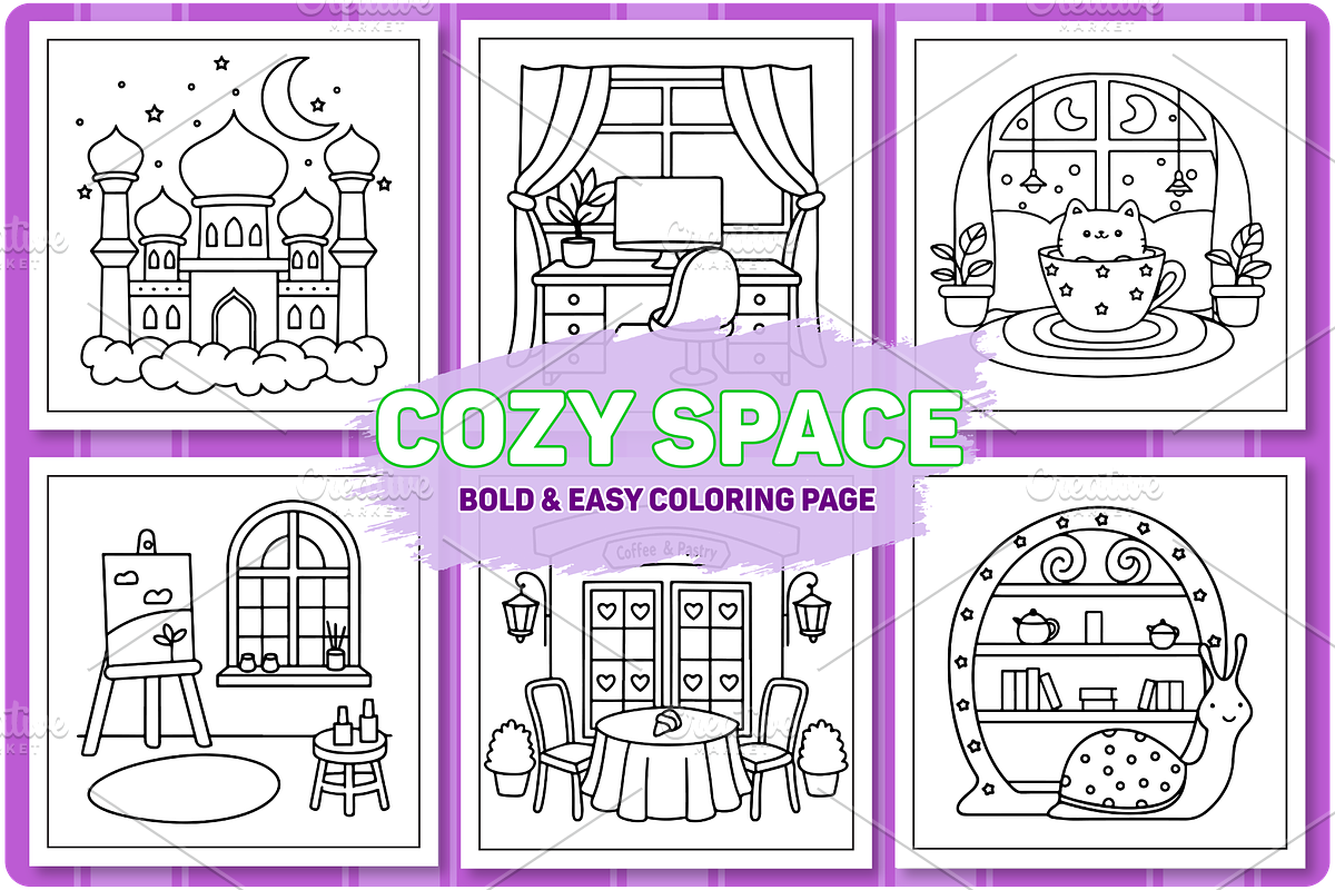 Cozy Space Bold & Easy Vol- 01, a Decorative Illustration by Coco Bloom