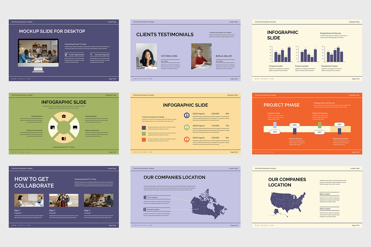 Ekamu : Pitch Deck Google Slides, a Presentation Template by Punkl Camp (Photo 2 of 9)