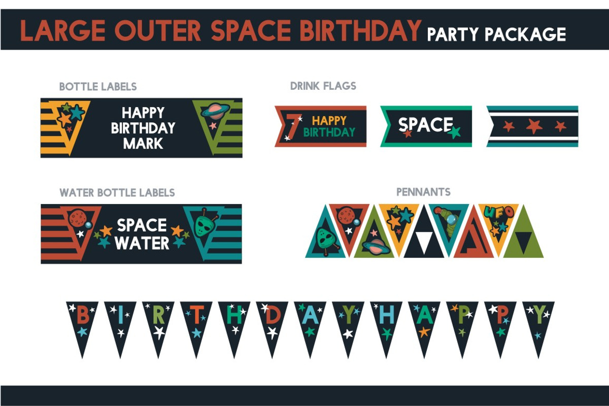 Space Birthday Party Package Set, a Hat Mockup by logika 600 (Photo 6 of 6)