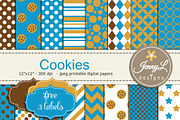 Cookie Digital Paper, a Pattern Graphic by JennyL Designs (Thumbnail 1 of 3)