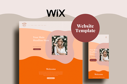 WIX Website Template Colorful Retro, a Wix Template by Warmsoulgallery