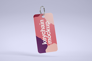 Silver & Card Keychain Mockup Set