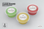 Clear Round Sauce Containers Mockup, a Cups & Container Mockup by INCDesign (Thumbnail 10 of 14)